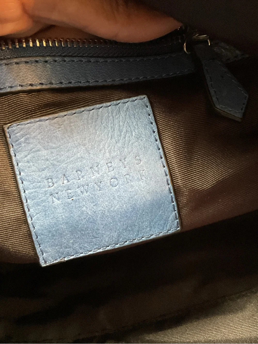 Barneys New York Blue Leather Bag